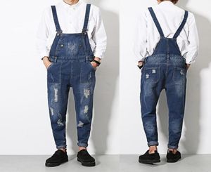 Designer strappato di moda jeans jeans saltsuits street foro angosciato bavaglini in generale bici da tute jean4618538