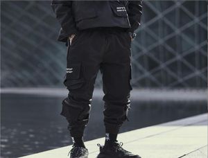 Harem luźne spodnie męskie hip -hop długie spodnie dżinsy streetwear mody elastyczna talia dżinsy czarne dżinsy High Street9849888