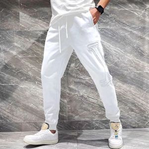 Cotton white slim casual pants mens trousers fashion street clothes outdoor mens wear 240521