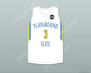 Nome NAY Custom Youth/Kids Kostas Antetokounmpo 3 Playground Elite AAU White Basketball Jersey 1 top cucitura S-6xl