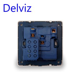 Delviz Wall Powerソケットパネル13A International Standard Universal 5 Hole Switched Control LEDインジケーター、AC 110 250V、86mm*86mm