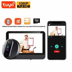 4,3 polegadas Wi -Fi Vídeo Digital Magic Eye Eye Wireless Peephole Câmera Visualizador HD 1080p Tuya Smart Intercom Doorbell para apartamento