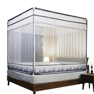 Rede de mosquito de três portas anti-queda para lenço de cama em forma de U Summer em forma de U Baby e filhos Anti-Mosquito Zipper Mosquito NETTELAGEM