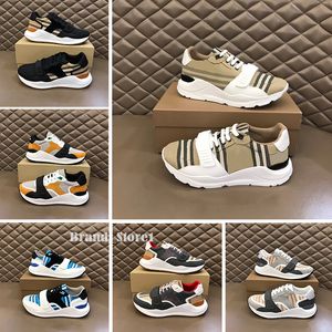 Designer vintage sneakers män casual skor lyx varumärke randiga tränare högkvalitativ låg-topp läder sneaker lägenheter plattform sko med låda