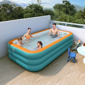 Piscina de família de família numerosa, água inflável de verão para bebês treinamento de jardim ao ar livre para crianças bolas de banheiro 240521