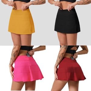 Skirts designer pleated skirt women sports yoga Skirts workout shorts zer Pleated Tennis Golf Skirt Anti Exposure Fitness short Skirt with pocket women clothing