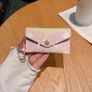 Plånbokskorthållare Recto verso designer läder mode kvinnor mini zippy arrangör plånbok mynt handväska bälte charm nyckelpåse