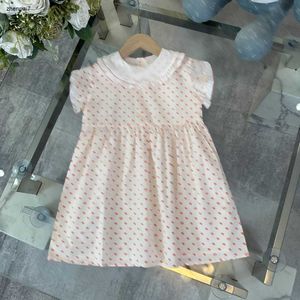 Top-Babyrock rote Spot Design Prinzessin Kleid Größe 100-160 cm Kinder Designer Kleidung Kurzarm Girls Party Dress 24may