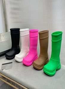 Designer Womens Boots Rain Rubber Winter Rain Boot Platform Ankle Slip-On