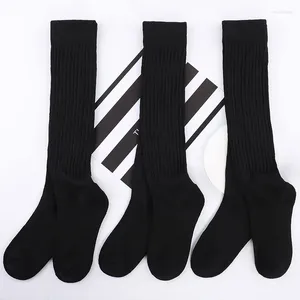 Women Socks Slouch Cotton Knit Knee High Scrunch White Black Sockings Autumn Winter Underwear Men Casul Breathable