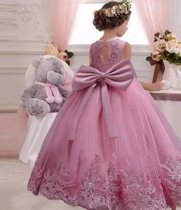 3-12 year old childrens dress embroidered bow lace wedding dress girl princess dress girl birthday party evening dress 240521