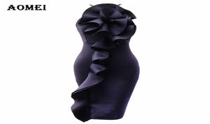 Ladies Black BodyCon Dress Ruffled Sexy Club Cocktail Party Dinner Date Slimming Fashion Package Hip Dresses Sleeveless Pencil Rob7283333