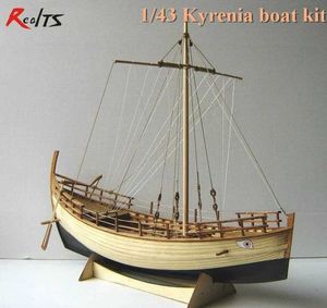 Łodzie elektryczne/rc drewniana żaglówka drewniana proporcja statek 1/43 Starożytny grecki statek handlowy Kyrenia Pełny żebro