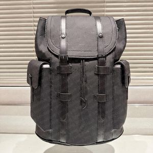 8a Två storlekar Designer ryggsäck svart präglade unisex resor ryggsäck mode grå samurai dubbel sidor ficka ko läder kant duffel väska vatten rippel ryggsäck