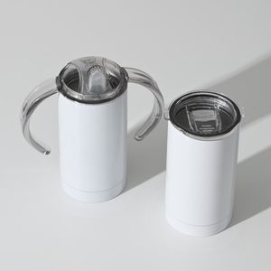Biały kubek stali nierdzewnej kubki kawy z słomką wielokrotnego użytku do picia kubki plastikowe kubki 12 uncji 15 uncji 20 uncji