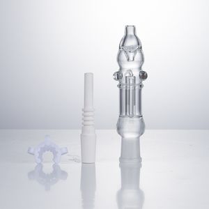 BAOLU NC008 DAB RIG RÖKNING PIPE SPIL-SOURT GLASS BONG 10mm 14mm Quartz Ceramic Nails Quartz Banger Nail Clip Water Perc Bubbler Bongs