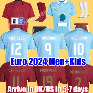 2024ユーロカップベルギーサッカージャージーデブルーインR.ルカクE.ハザード2024 25 Mertens Batshuayi Tielemans T.Hazardファン