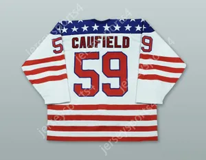 Benutzerdefinierte Cole Caufield 59 Eagle USA White Hockey Trikotie Top Stitched S-M-L-XL-XXL-3XL-4XL-5XL-6XL