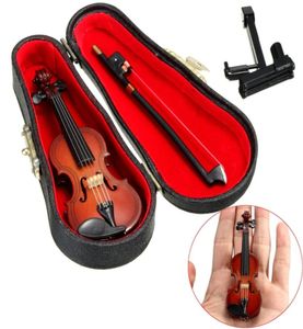 Neue Mini -Violin -Verbesserung Version mit Unterstützung Miniatur Holz Musikinstrumente Kollektion Dekorative Ornamente Modell3340413