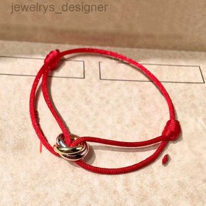 Trinity 925Silver Bracelete Lucky Red Rode for Woman Designer Gold Bated 18K T0P Qualidade de alta qualidade Counter Quality Designer Jewelry Anniversary Gift 004