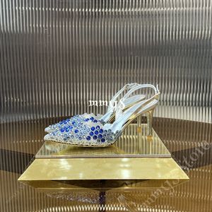 designer sandals sandal rene caovilla heel straps woman sandal designer shoes classic solid diamond Crystal high heel