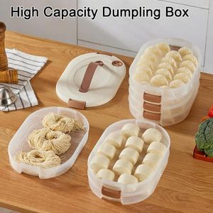 Storage Bottles High Capacity Dumpling Box Reusable Stackable Transparent Food Grade No Odor Lock