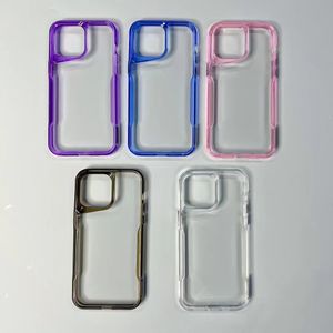 Premium Space Transparent Clear Acrylic TPU Hard Phone Cases for iPhone 15 14 13 12 11 Pro Max Plus
