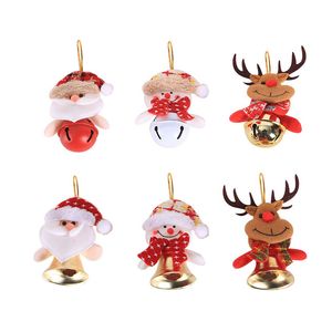 Siatka szmatka świąteczne dzwonki ornament Santa Snowman Reindeer Xmas Tree Jingle drzwi Wiszące wisiorki do domu Nowy rok imprezowy dekoracje wakacyjne prezent hy0056
