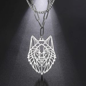 Wolf Head Necklace For Men Women Fox Koala Dragon Cat Animal Pendant Rostfritt stål Halsband Söt smycken Birthday Present