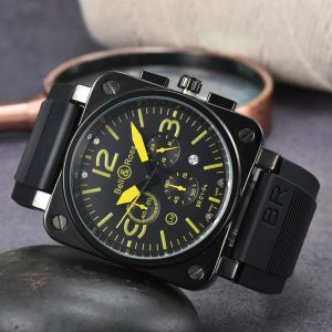 New mens watch Quartz Watch bell brown leather black rubber Strap ross 6 Top brand watches watch hot