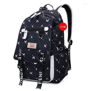 Backpack Style Feminino Print High School Student Bags de grande capacidade Back Pack Mochilas Mujer Bagpack para adolescentes