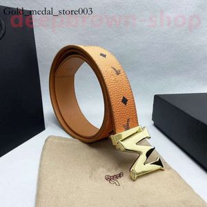 MCN Belt 24SS toppkvalitet 105-125 cm M Luxury Designer Belt Buckle Fashion äkta läder Kvinnor för män Brev Dubbel Big Gold Classical 375