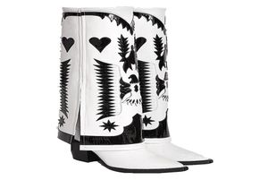 2022 Women039s Boots Four Seasons European i amerykańskie haftowane modne dekoracja grube dopasowanie koloru na wysokim obcasie wskazywane S7002178