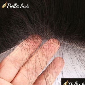 Chiusura dei capelli 12A 13x4 Bella Real HD Real HD Frontale solo onda di corpo dritta TRA sottile invisibile pre-picchiato per capelli naturale Melte dhxbd