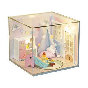 Miniatura House Room Box Adesivi per la copertura della polvere fatta a mano Modello mobili per bambole in legno per bambini