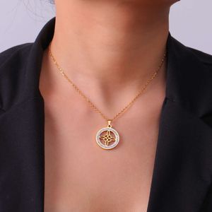 Zircon Witch rostfritt stålhalsband för kvinnor Celtic Knot Pendant Witchcraft Amulet Jewelry Valentine S Day Gifts