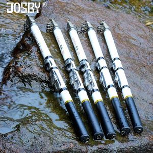 Josby Carbon Fiber Spinning Fishing Rod Telescopic Mini Pole 27m 24m 21m 18m 15m Fish Gear Tackle High Quality 240515