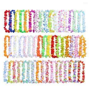 Decorative Flowers Pack Of 50 Colorful Cloth Garland Necklace Beach DIY Decoration Handmade Garlands Accessory Wedding Party