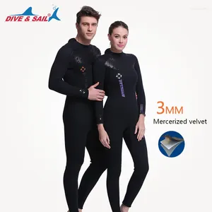Women's Swimwear DIVE&SAIL 3mm Professional Diving Suit Men's SCR Neoprene Thickened Warm Wetsuit Deep Snorkeling One-piece Surfing
