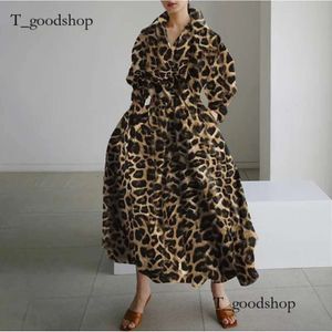 Casual Dresses Spring Autumn Woman Dress Solid Color Leopard Print A-Line Long Sleeve V-Neck Ankle-Length Dressescasual A05