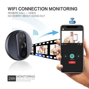 2024 4,3 polegadas Vídeo Wi -Fi Digital Magic Eye Eye Wireless Peephole Câmera Visualizador HD 1080p Tuya Smart Intercom Doorbell para apartamento para tuya