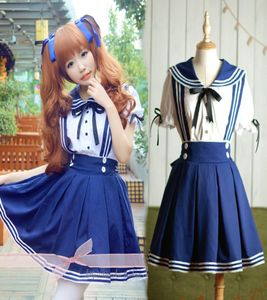 Wholejapanese Sailor Cosplay School Mundur dla dziewcząt Lolita Dress Dress Navy Sailor Costumes for Women Anime Maid Cosplay 4399748