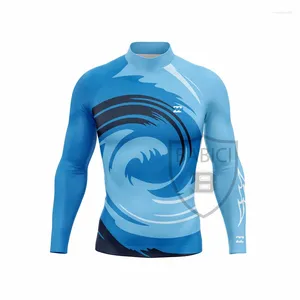 Kvinnors badkläder 2024 Mäns långärmad surfingskjorta Rashguard UV Protection Lycra Upf Diving Suit Gym glada kläder