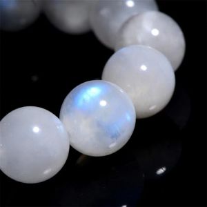 Natural Blue Light Moonstone Beads Armband Round Beads Moonstone Armband Women Men 7mm 8mm 9mm 10mm 11mm 12mm 13mm 14mm AAAAA