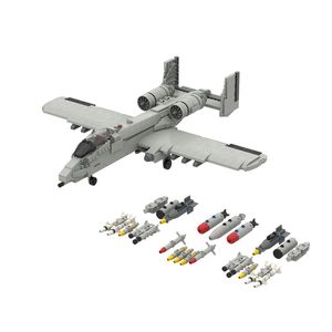 A-10 Thunderbolt II Warthog Attack Plane 1:35スケールビルディングブロックキットミリタリー航空機ジェットファイターレンガモデルキッドトイギフト