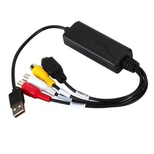 Novo 2024 AV RCA para USB 2.0 Adaptador de cabo ADAPTOR Audio Capture Adapter Cables para TV DVD VHS Capture Dispositivo para vídeo