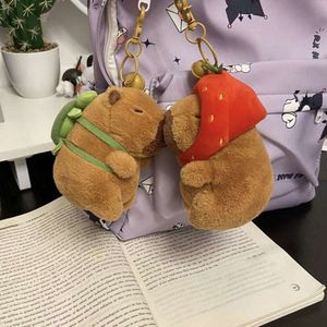 3pcs Capybara Peluş Anahtarlık Sevimli Çanta Kolyesi Yaratıcı Kabartma Hayvanları Kawaii Dolgulu Bebek Anahtarları Doğum Günü Hediyesi