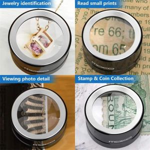 3LED LIGHT MAGNING GLASS XT-8027 OPTISK LENS METAL Frame Desk Microscope Reading Smycken Loupe Handhållare Malfiers With Lamp