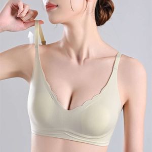 Large Breasts Showing Small Underwear Women's Thin Section Soft Support Anti-sagging Breathable Cool Feeling Seamless Sexy Bra