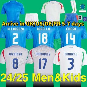 2024 Italien Than Jubiläum Fußballtrikots Spielerversion Maglie da Calcio Totti Verratti Chiesa Italia24/25 Fußballhemden Männer Set Kids Kit Uniform